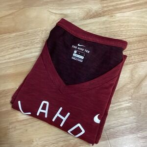 Women's Nike Dri-FIT Oklahoma Sooners crimson v-neck t-shirt - Large‎